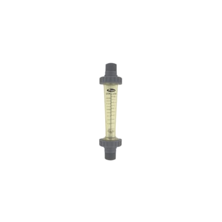 Dwyer Instruments Polycarbonate flowmeter, range 1.2-12 GPM (5-50 LPM) water, 1" male NPT, 316 SS float. LFME-12-F2
